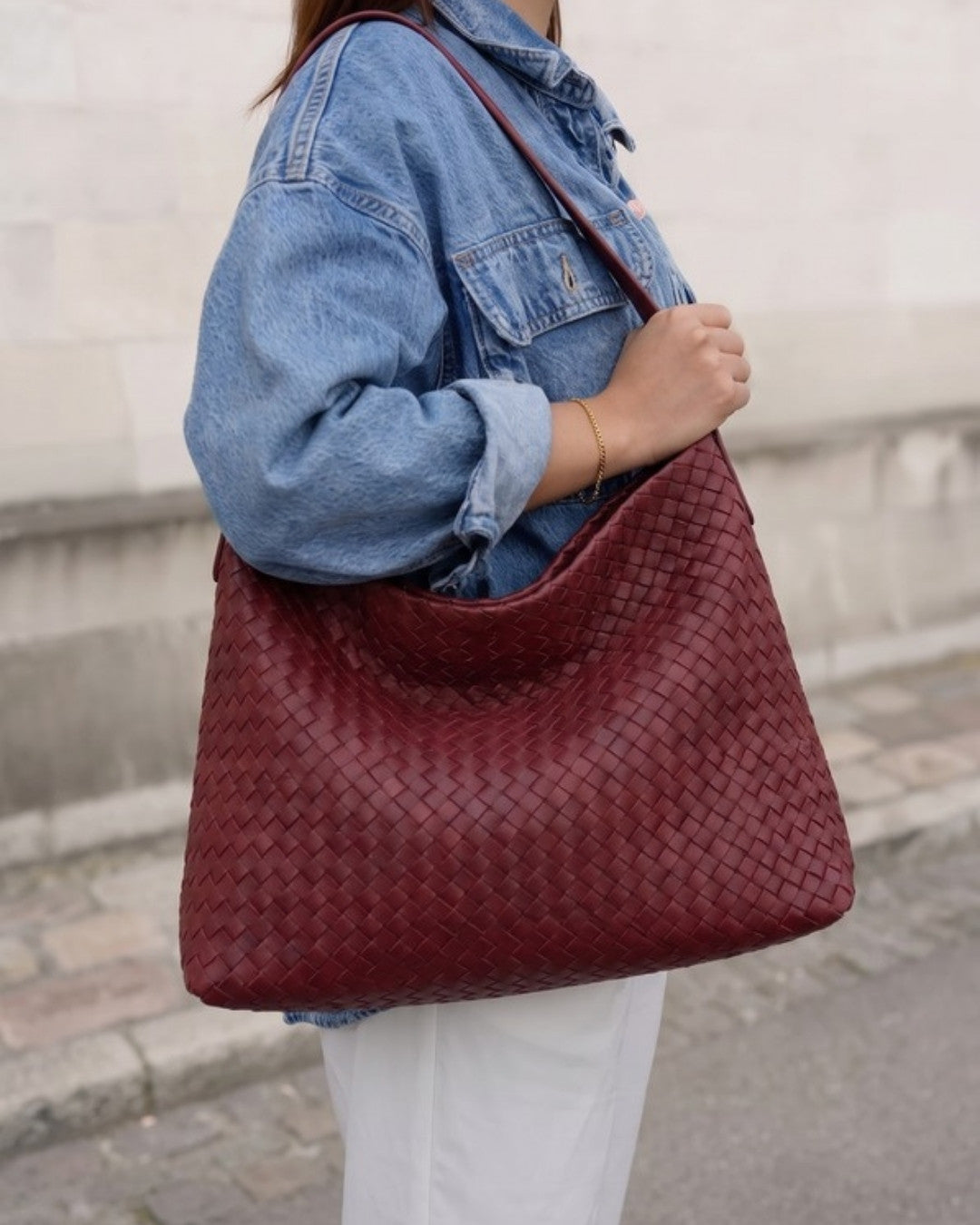 Rosalina Hand Woven Bag Burgundy