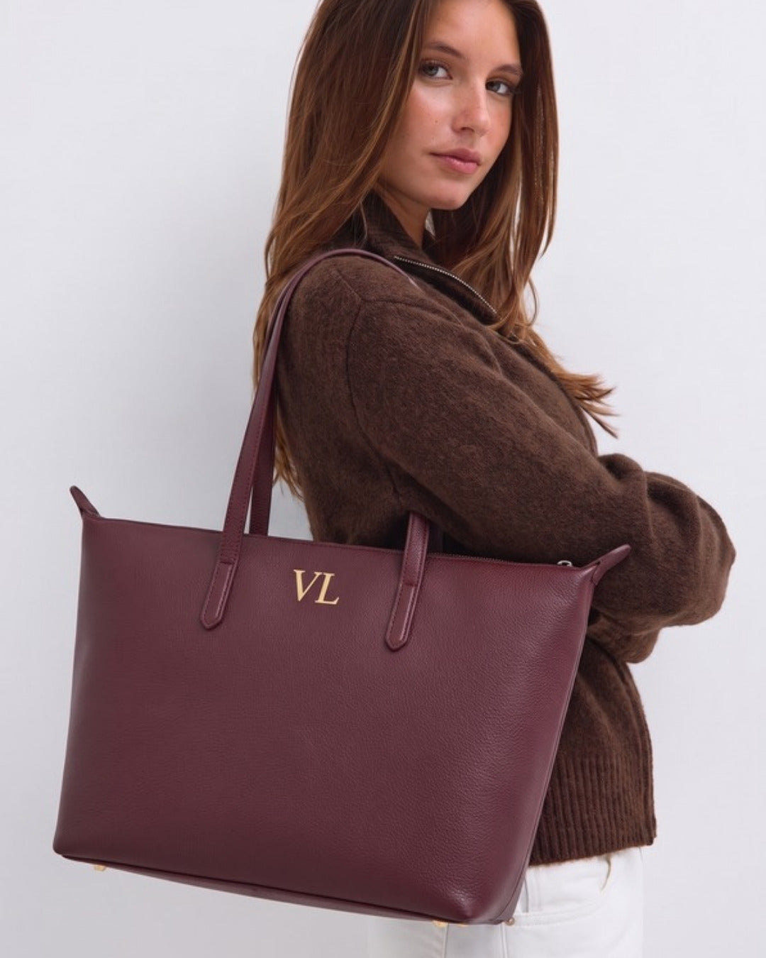 Lucia Shoulder bag in burgundy — Lilly Carry