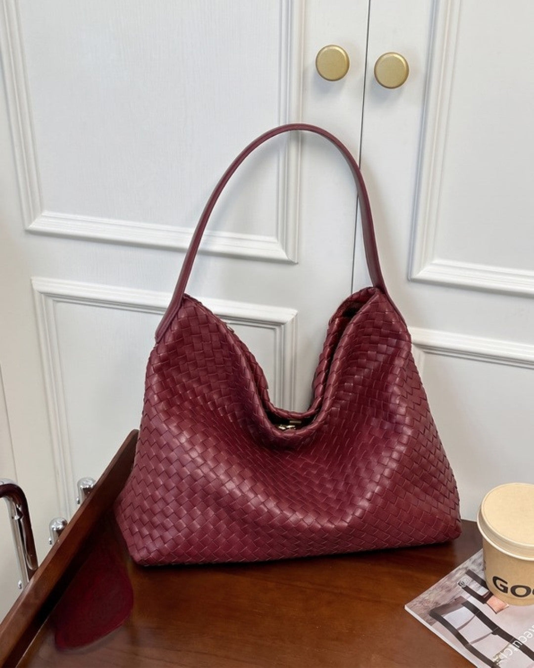 Rosalina Hand Woven Bag Burgundy