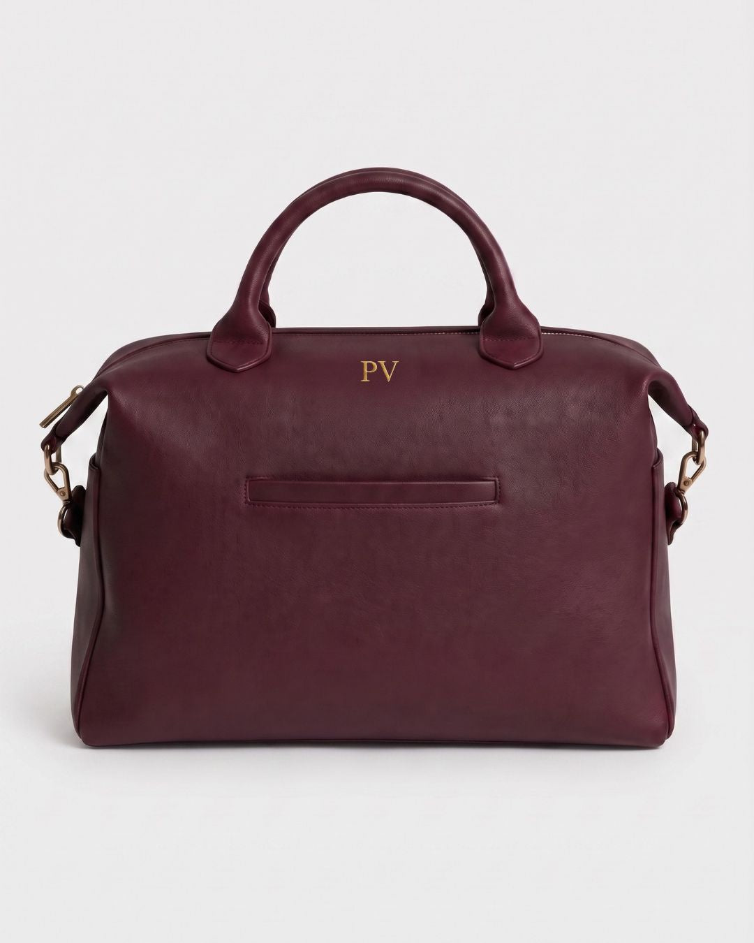 Lilly Carry Signature Mama Bag | Bourgondy + Gold