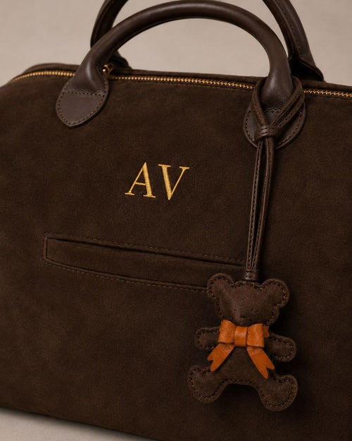 Bear Bag Charm Suede