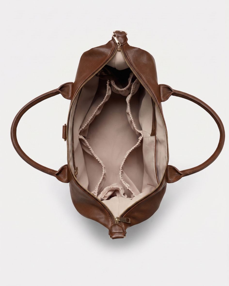 Lilly Carry Signature Mama Bag | Brown + Gold
