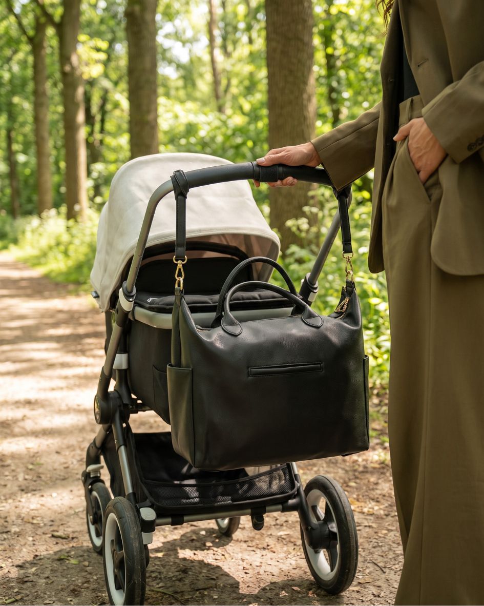 Lilly Carry Signature Mama Bag | Black + Gold