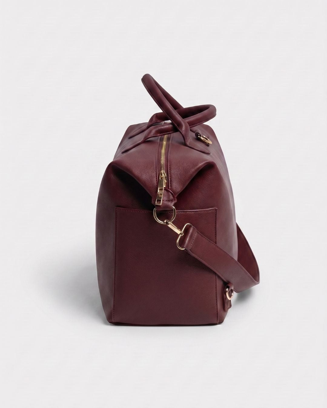 Lilly Carry Signature Mama Bag | Bourgondy + Gold