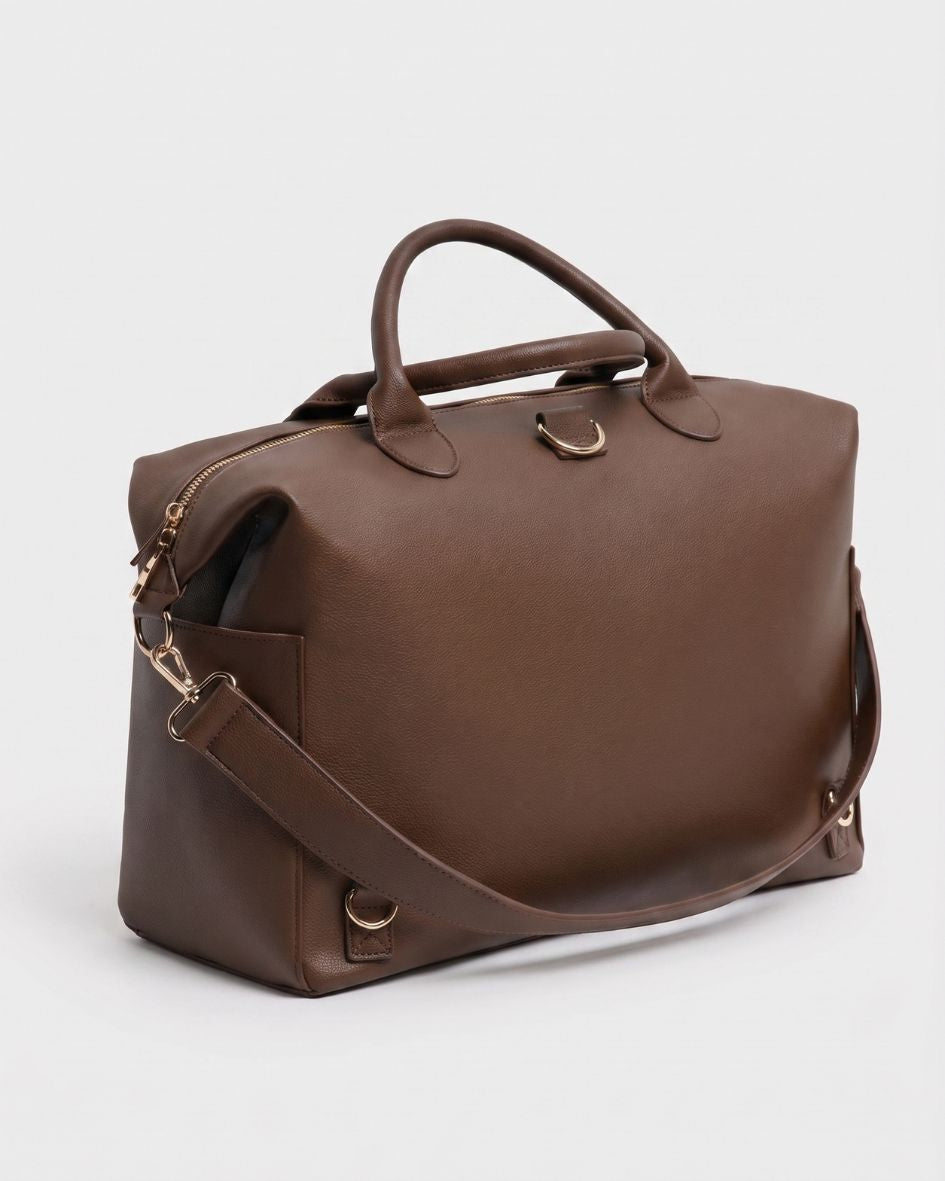 Lilly Carry Signature Mama Bag | Brown + Gold