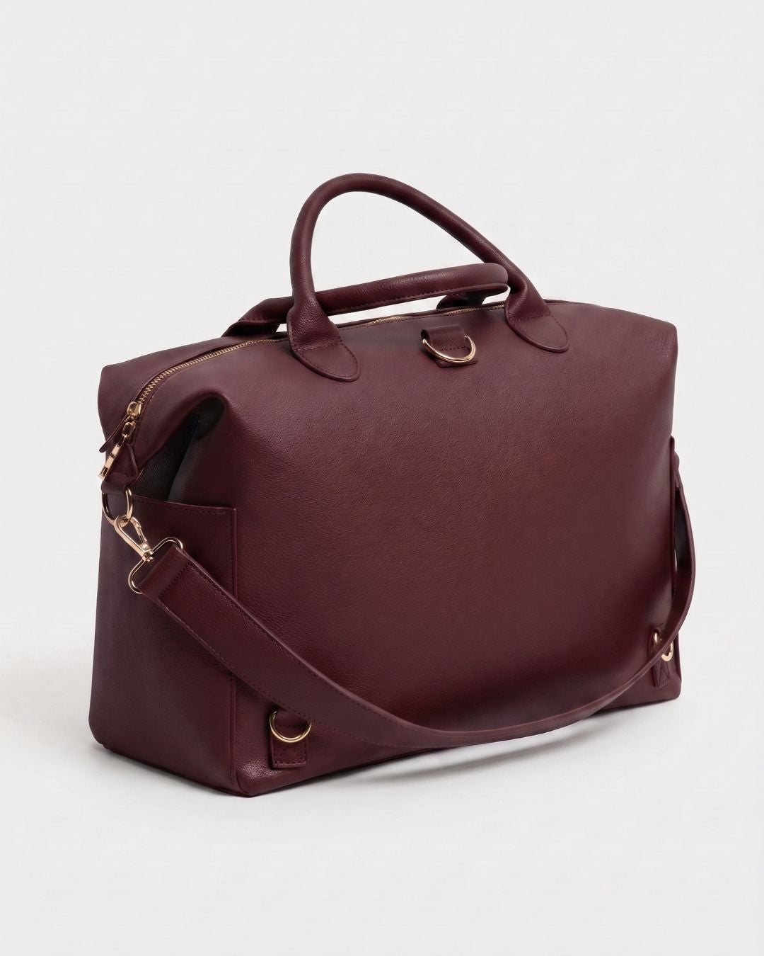 Lilly Carry Signature Mama Bag | Bourgondy + Gold