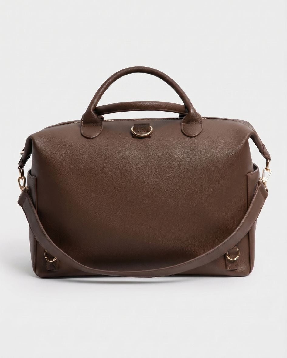 Lilly Carry Signature Mama Bag | Brown + Gold