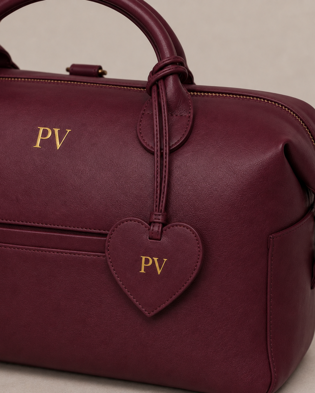 Personalised Bag Charm Burgundy