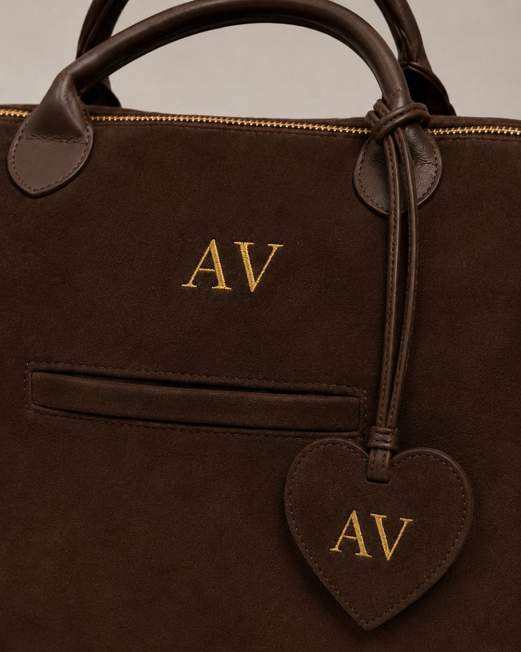 Personalised Bag Charm suede brown