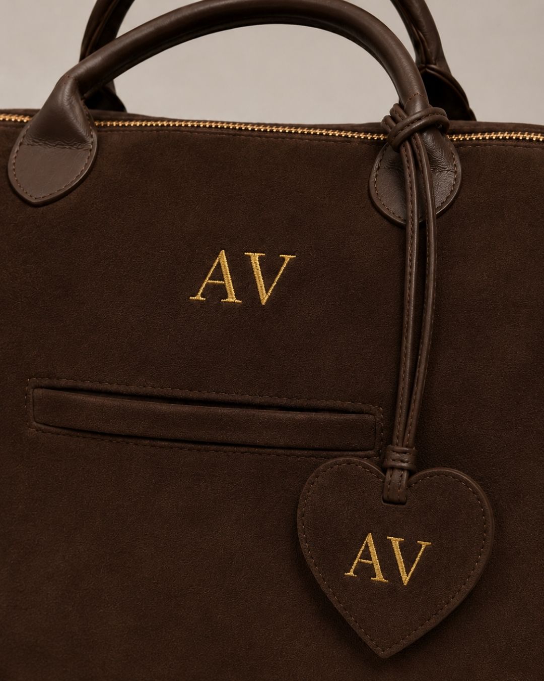 Personalised Bag Charm suede brown