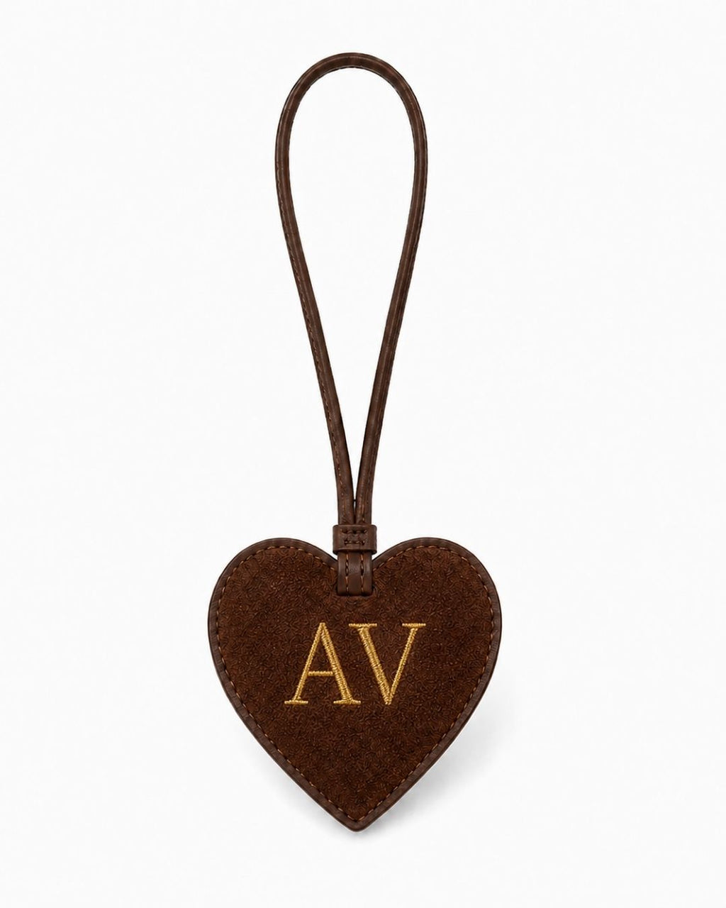 Personalised Bag Charm suede brown