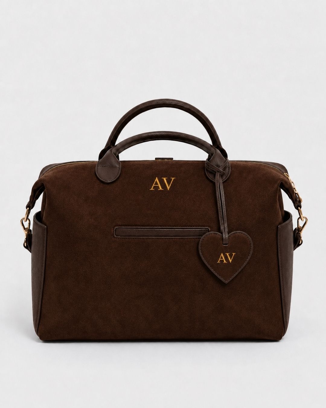 Personalised Bag Charm suede brown